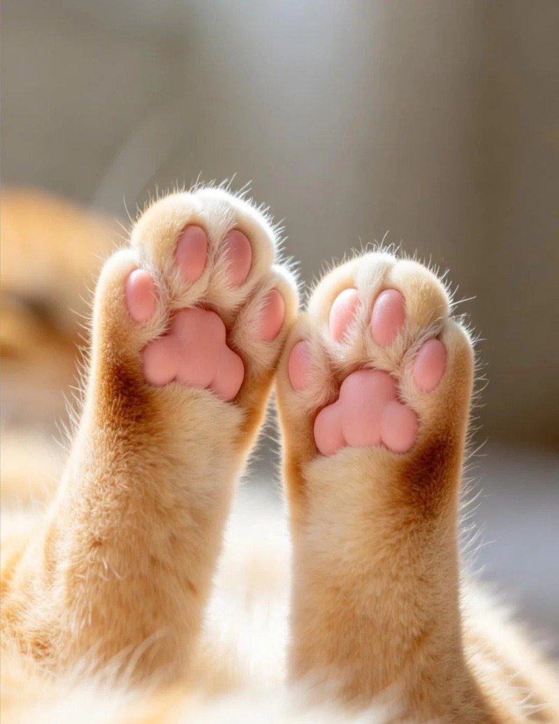 Ảnh tay mèo với bộ móng vuốt đáng yêu