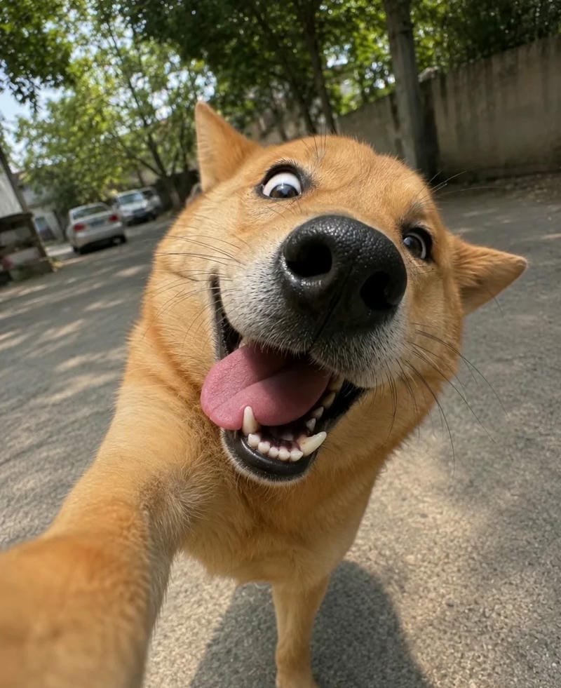Chó meme hài với gương mặt ngơ ngác đầy giải trí