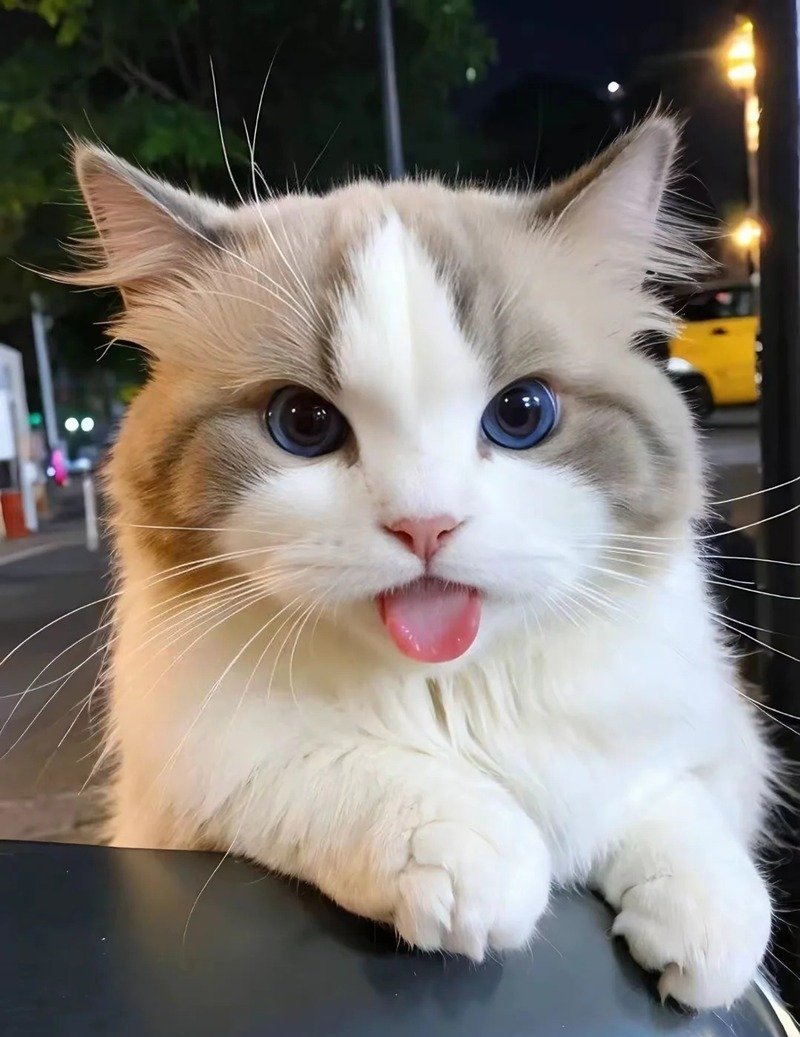 Mèo 3D cute trong phong cách hoạt hình hiện đại
