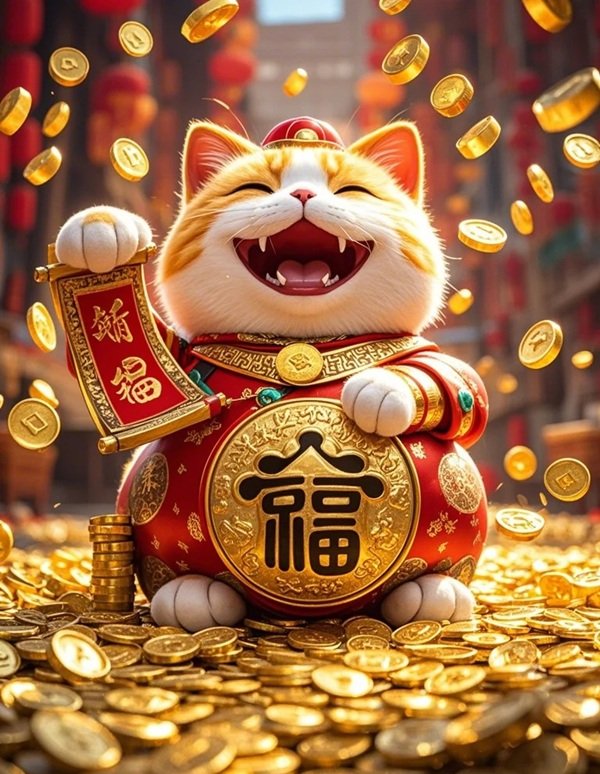 hình nền mèo thần tài 1