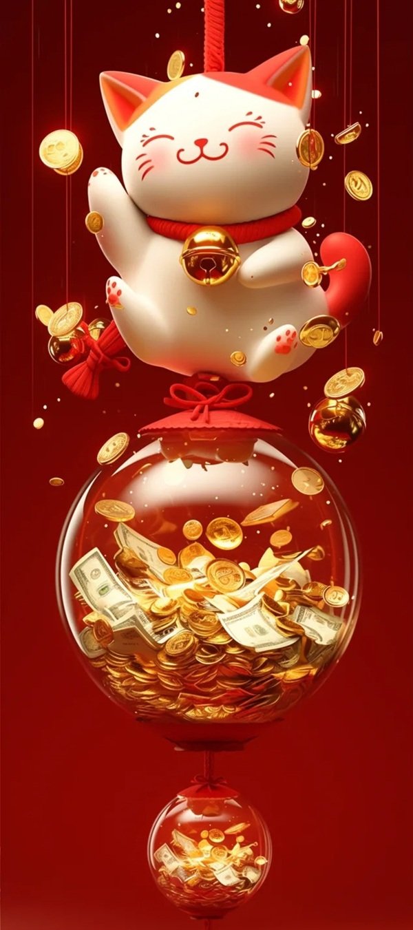 hình nền mèo thần tài 14