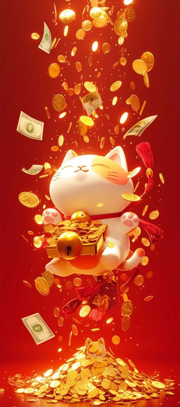 hình nền mèo thần tài 15