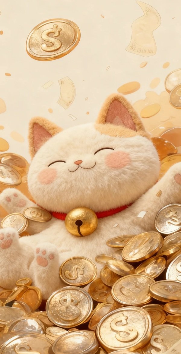 hình nền mèo thần tài 22