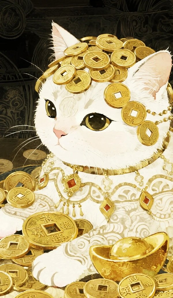 hình nền mèo thần tài 24