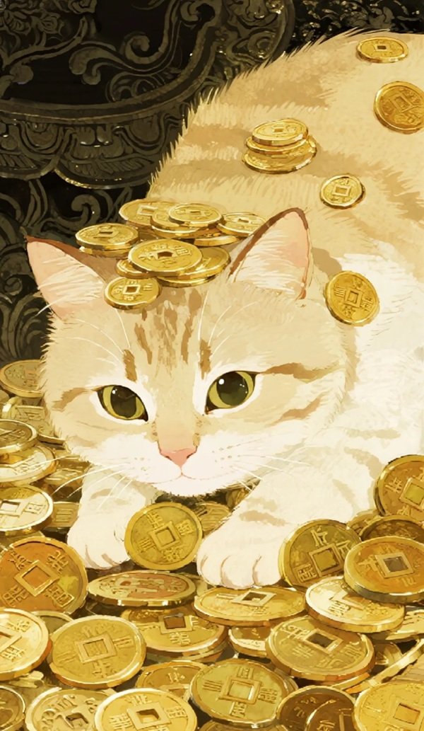 hình nền mèo thần tài 25