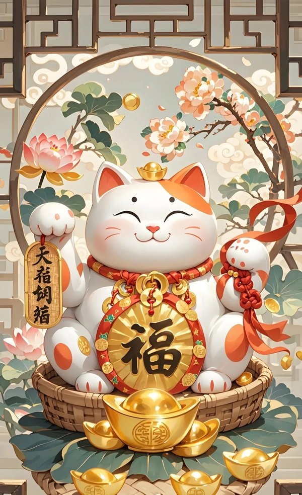 hình nền mèo thần tài 27