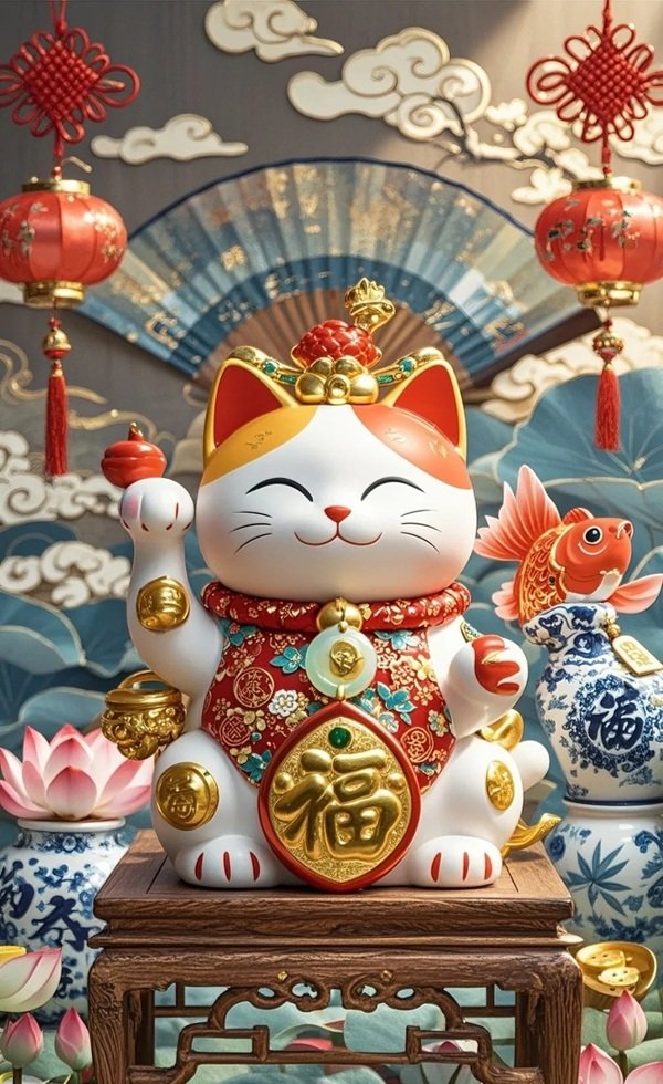 hình nền mèo thần tài 28
