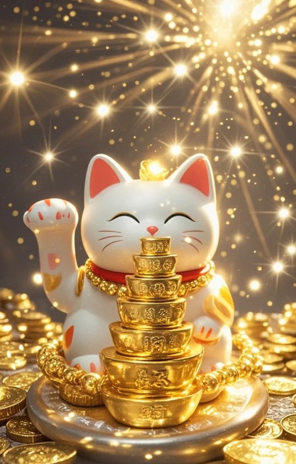 hình nền mèo thần tài 31