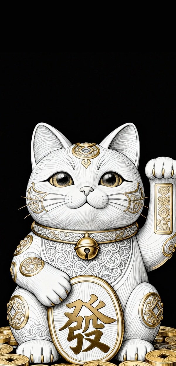 hình nền mèo thần tài 39