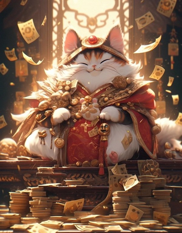 hình nền mèo thần tài 8