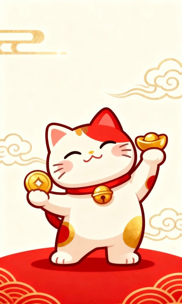 hình nền mèo thần tài 9