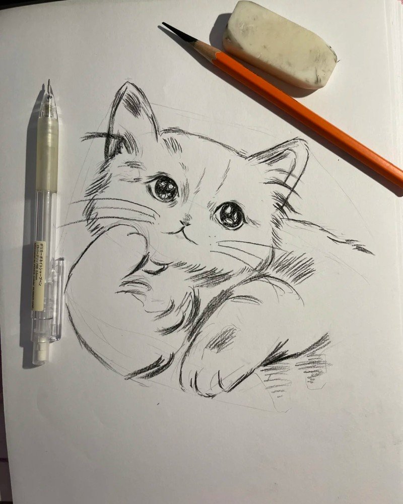 hình vẽ con mèo 12