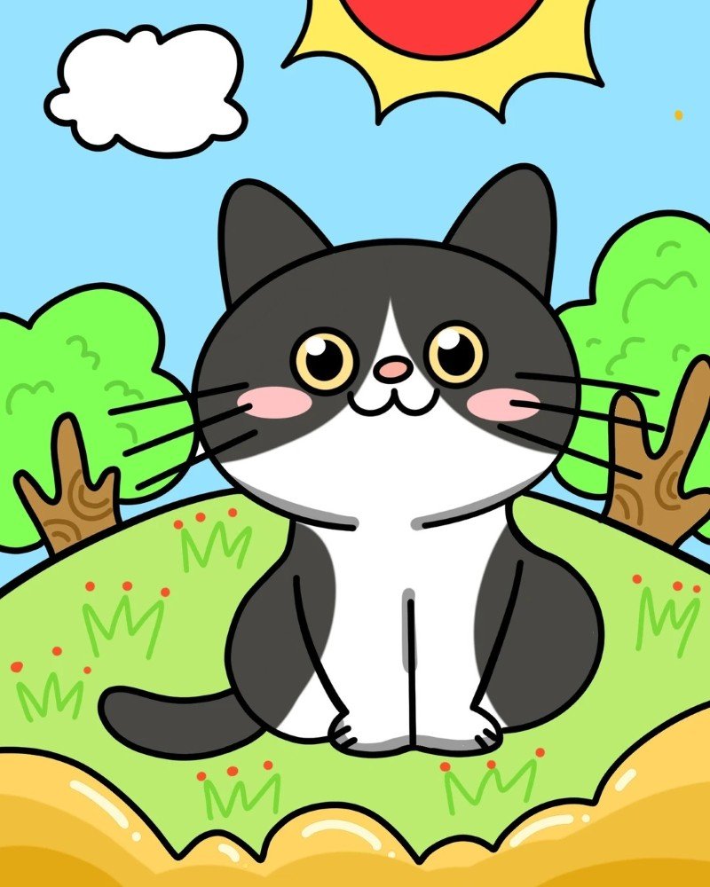 hình vẽ con mèo 13