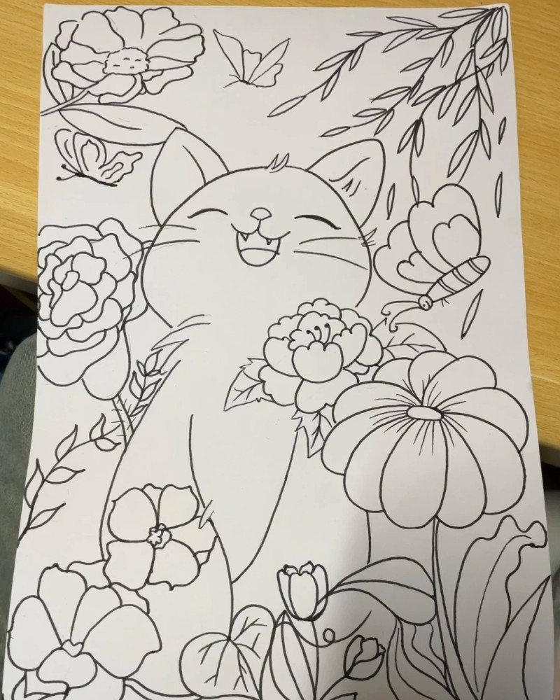 hình vẽ con mèo 4