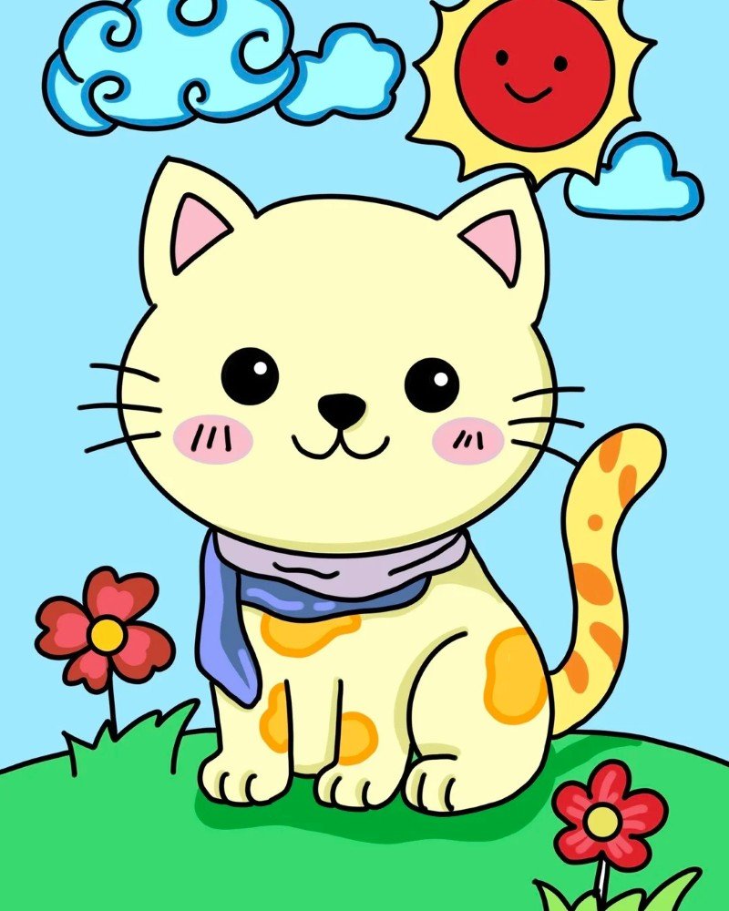 hình vẽ con mèo 7