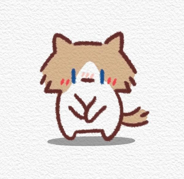 Hình mèo anime cute với màu sắc tươi sáng