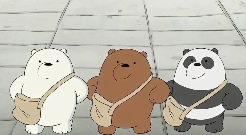 Ba con gấu cute làm hình nền