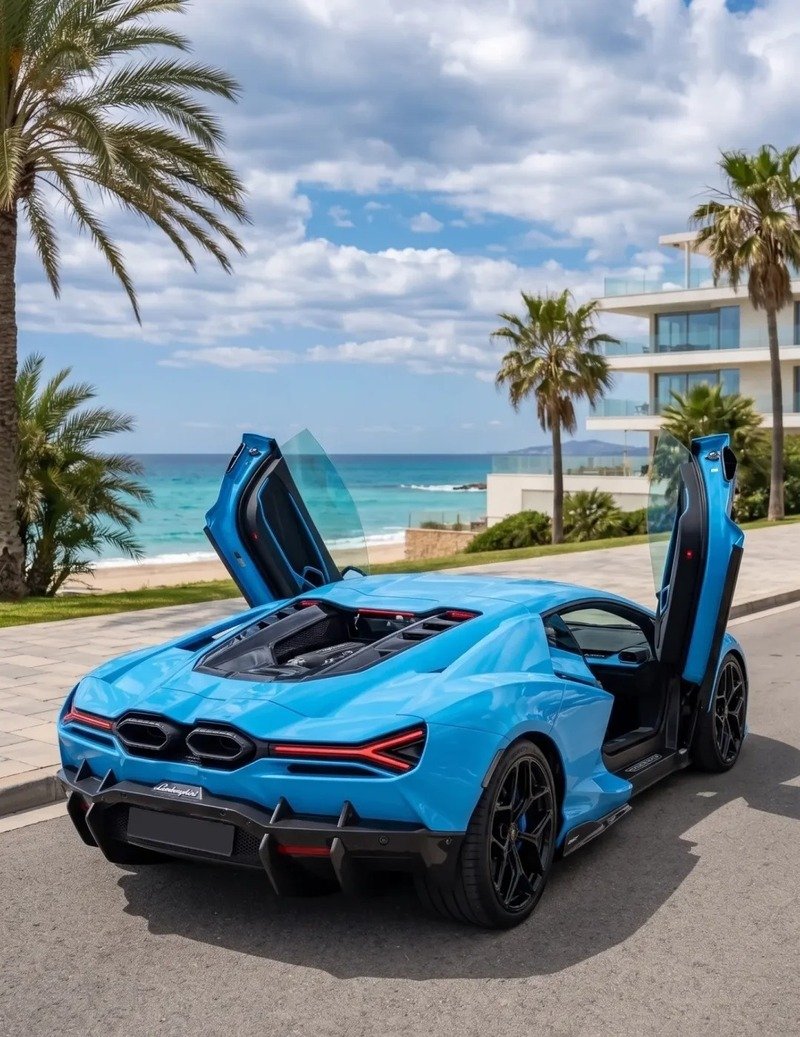 Hình ảnh xe Lamborghini màu sắc nổi bật trên đường phố