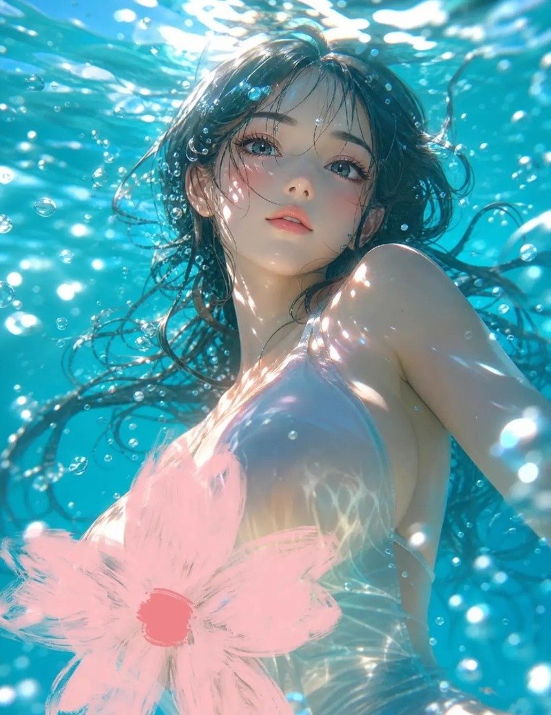 Ảnh anime bikini với nhân vật nữ phong cách dễ thương