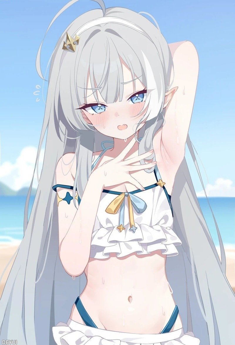Cô gái anime xinh đẹp dưới ánh nắng mùa hè