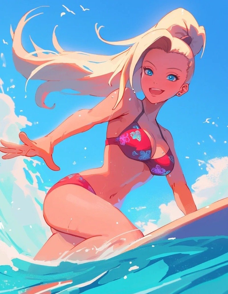 Hình ảnh anime nữ trong không gian nghỉ dưỡng