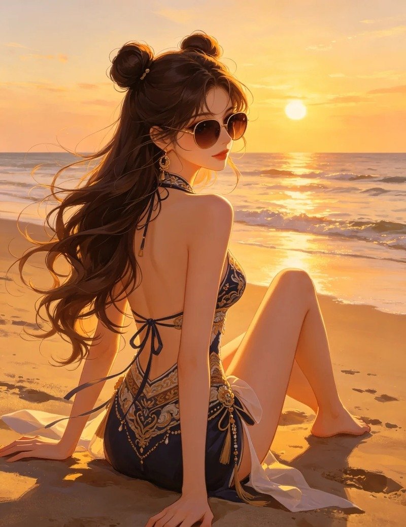 Cô gái hoạt hình anime với vẻ ngoài đáng yêu
