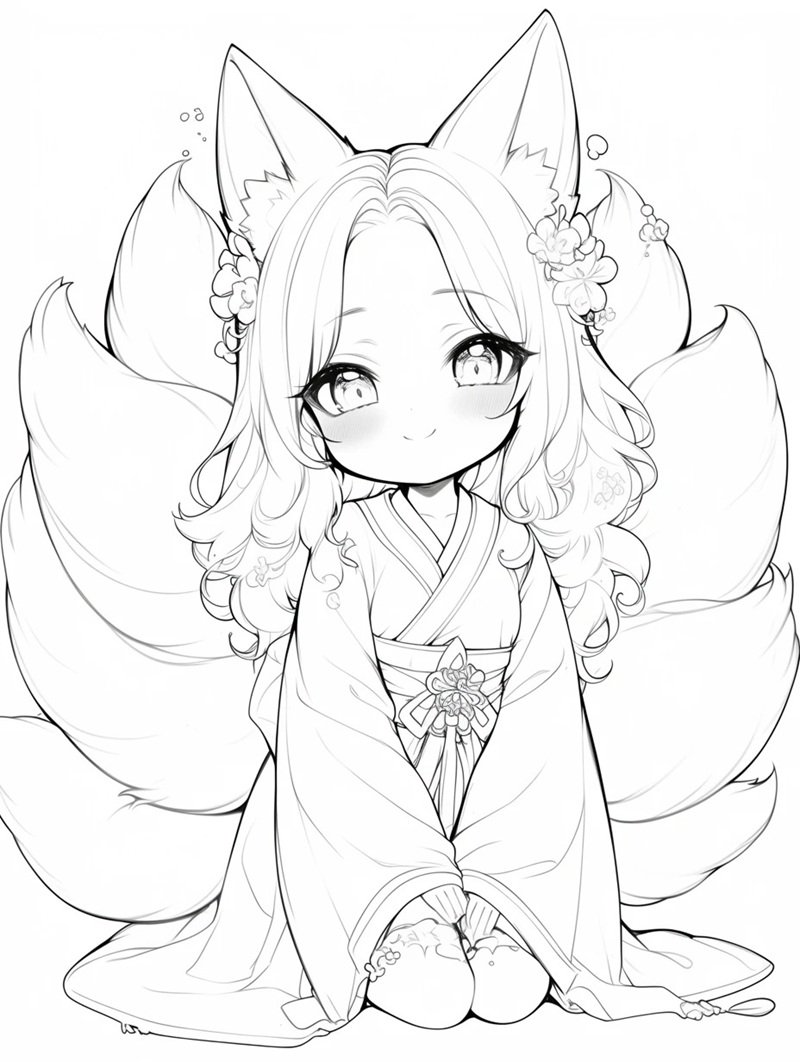 ảnh anime chưa tô màu 1