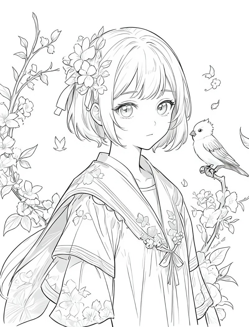 ảnh anime chưa tô màu 10