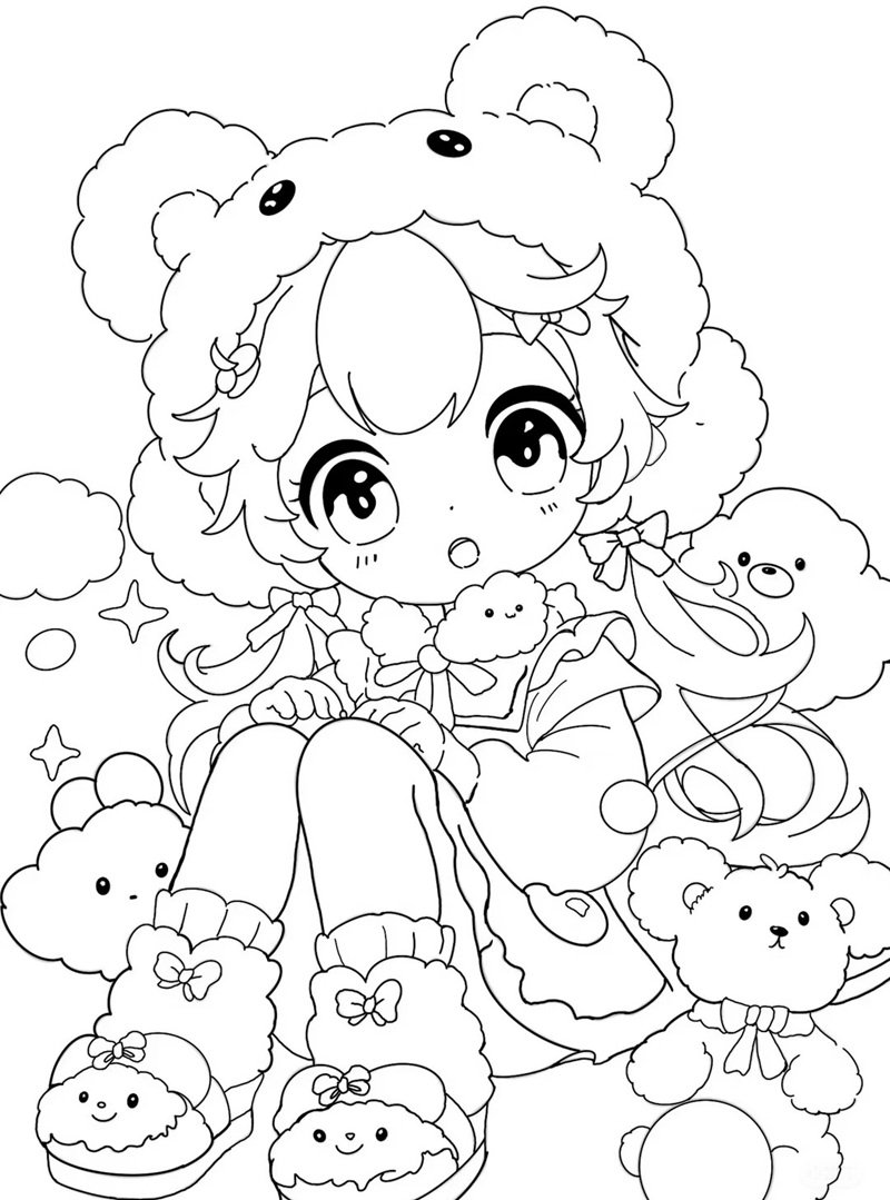 ảnh anime chưa tô màu 12