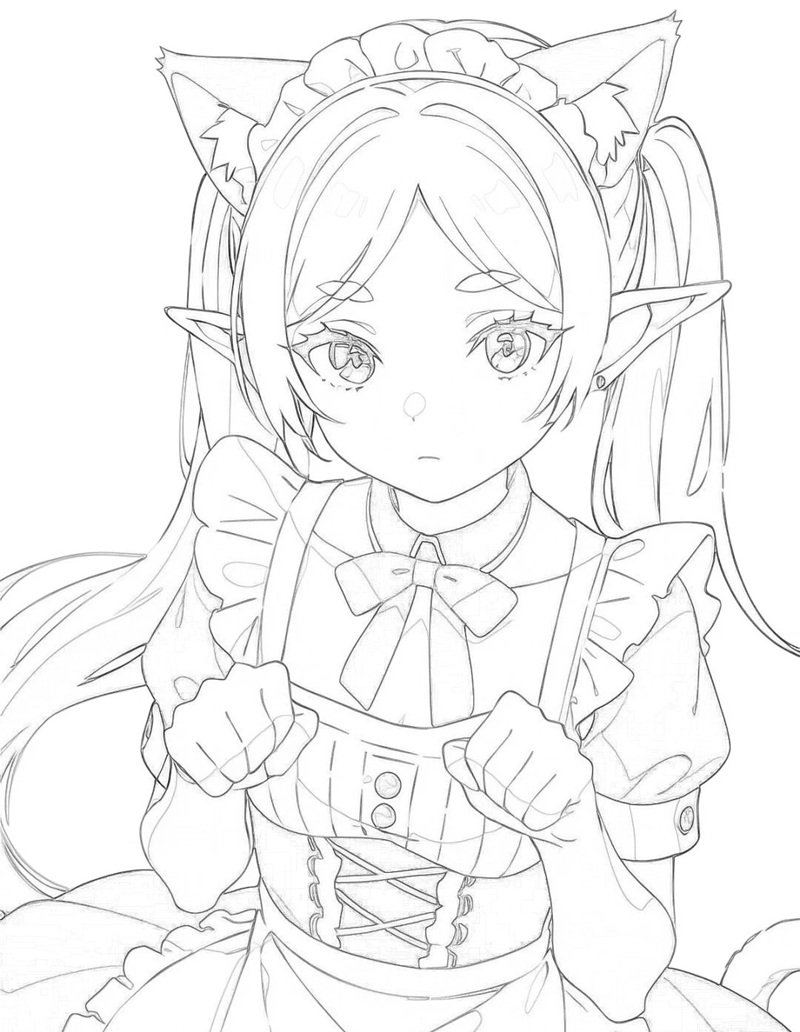 ảnh anime chưa tô màu 13