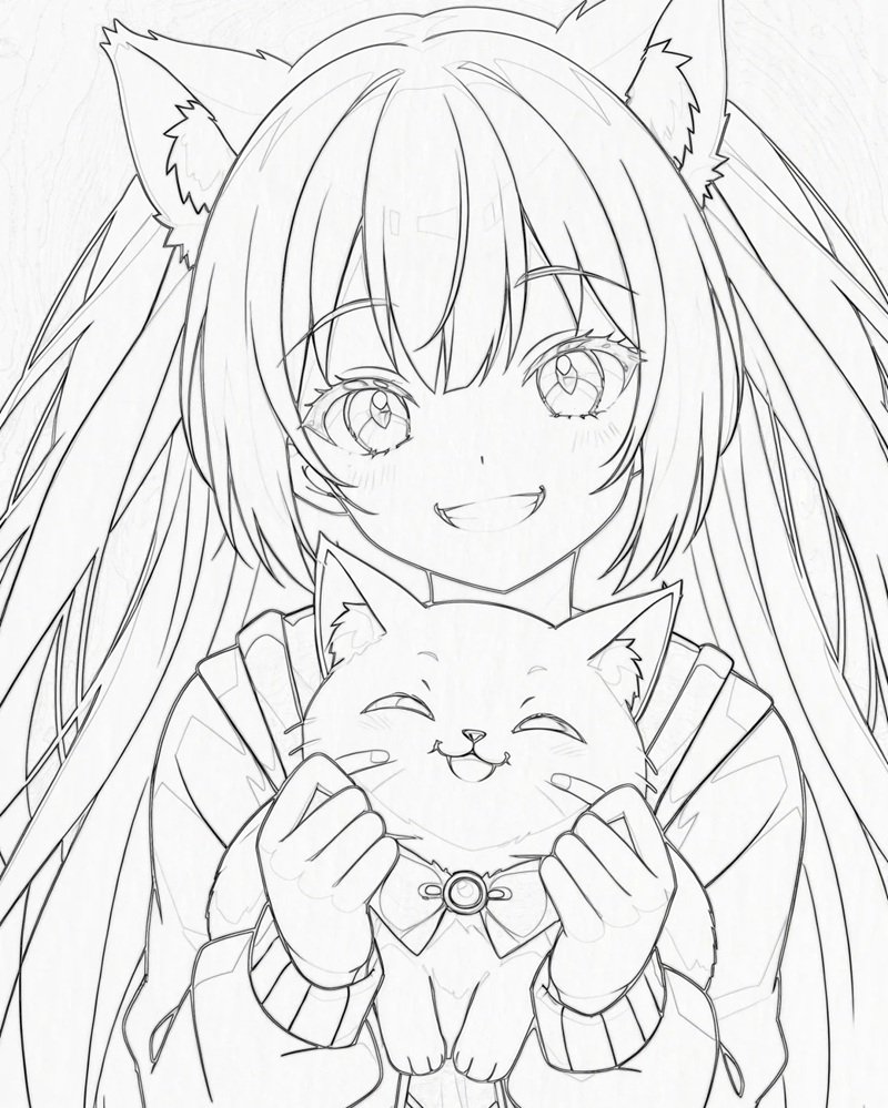 ảnh anime chưa tô màu 14