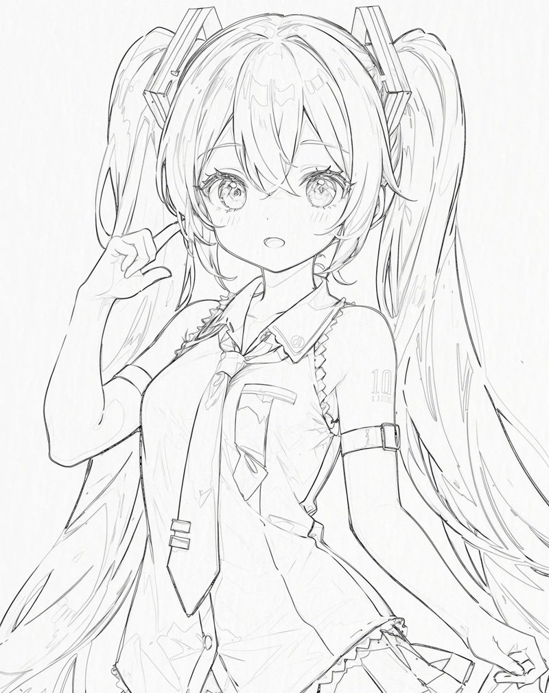 ảnh anime chưa tô màu 15