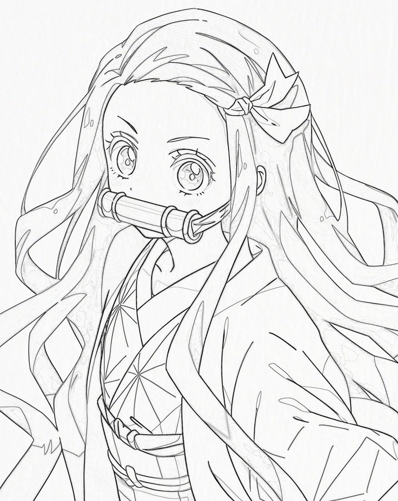 ảnh anime chưa tô màu 16