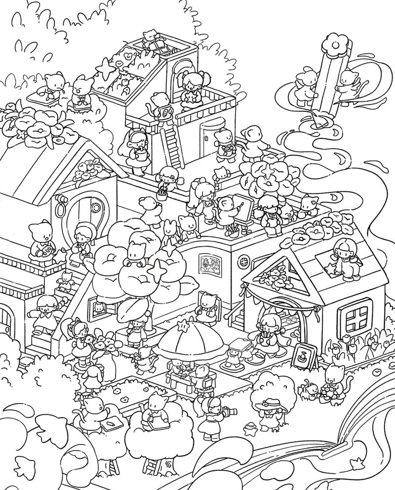 ảnh anime chưa tô màu 20