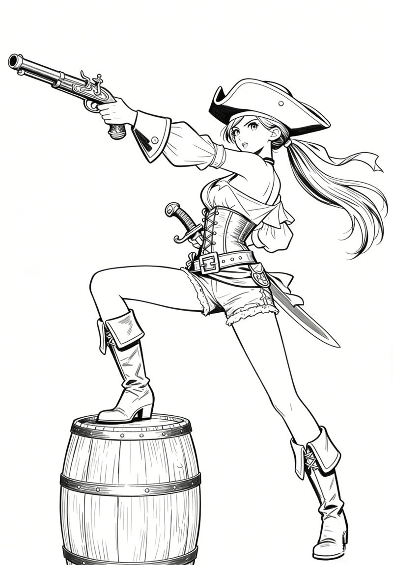 ảnh anime chưa tô màu 3