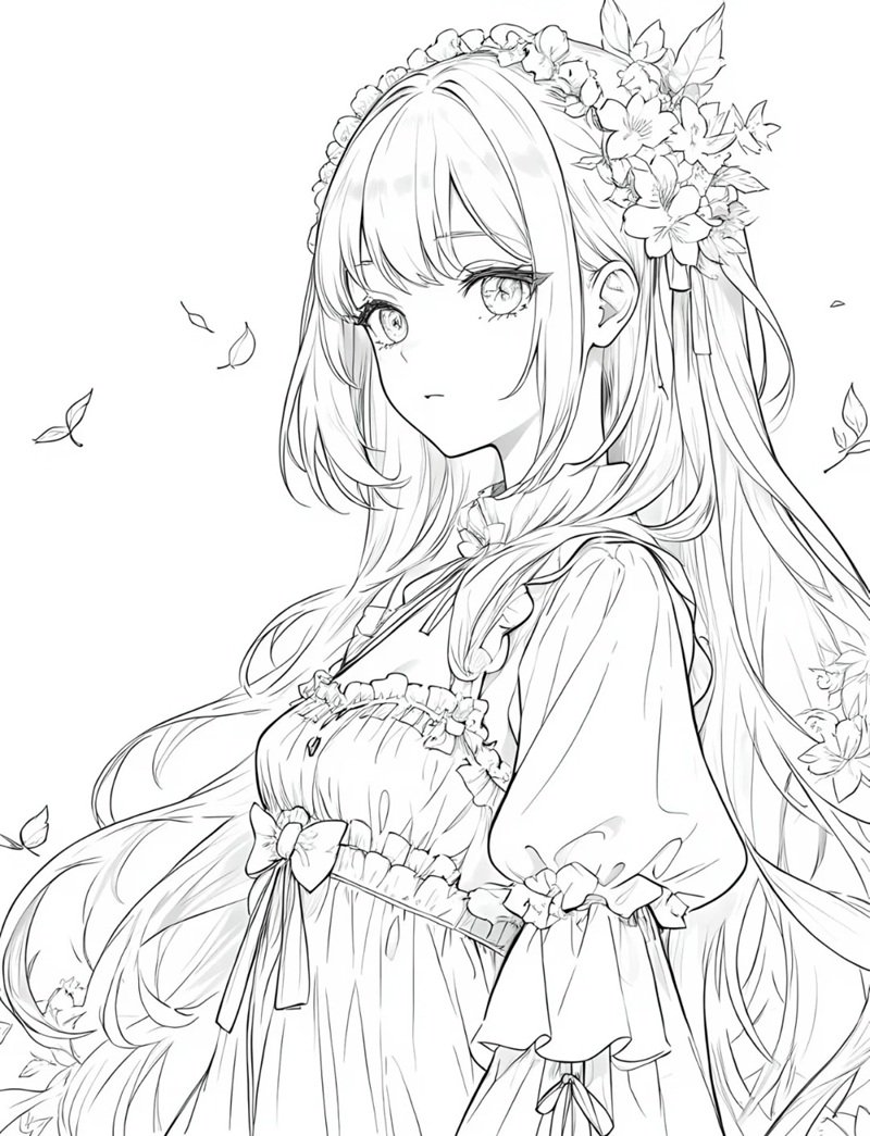 ảnh anime chưa tô màu 9