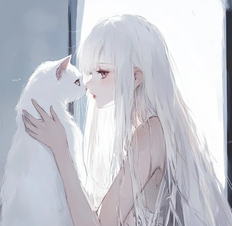 ảnh anime girl tóc trắng 10