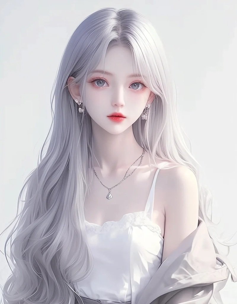 ảnh anime girl tóc trắng 11