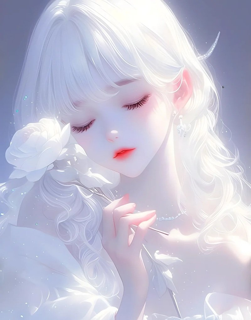 ảnh anime girl tóc trắng 12