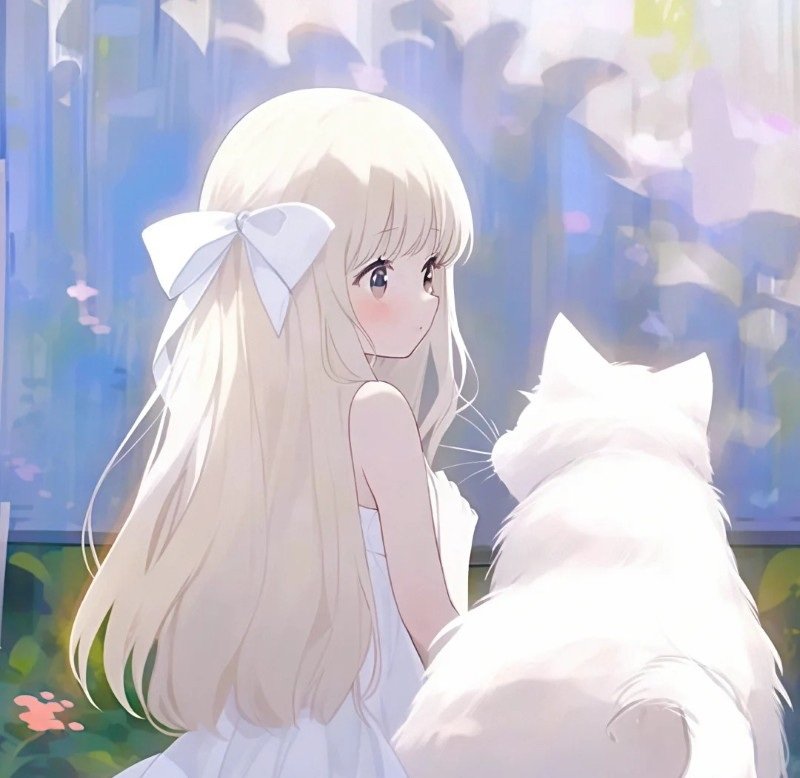 ảnh anime girl tóc trắng 13