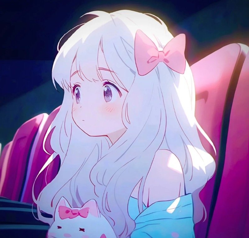 ảnh anime girl tóc trắng 14