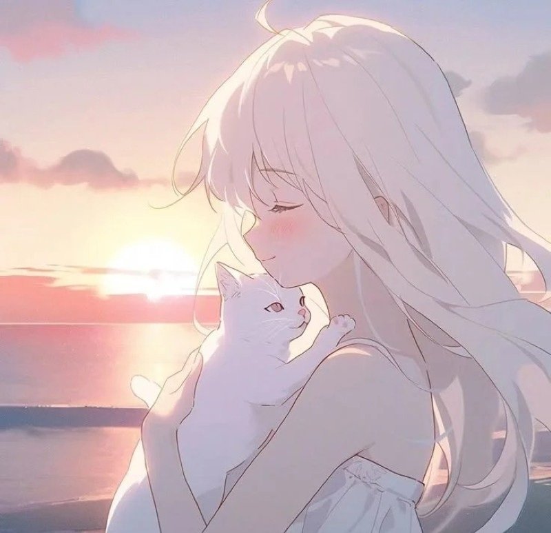 ảnh anime girl tóc trắng 15