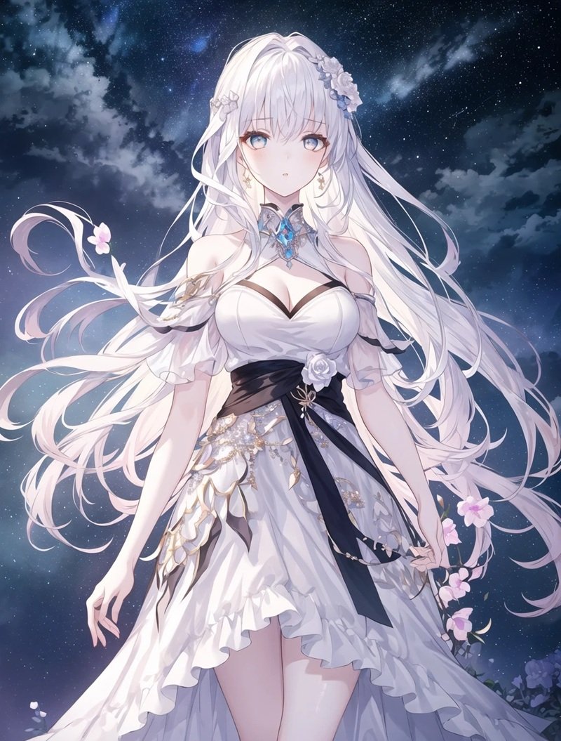 ảnh anime girl tóc trắng 2