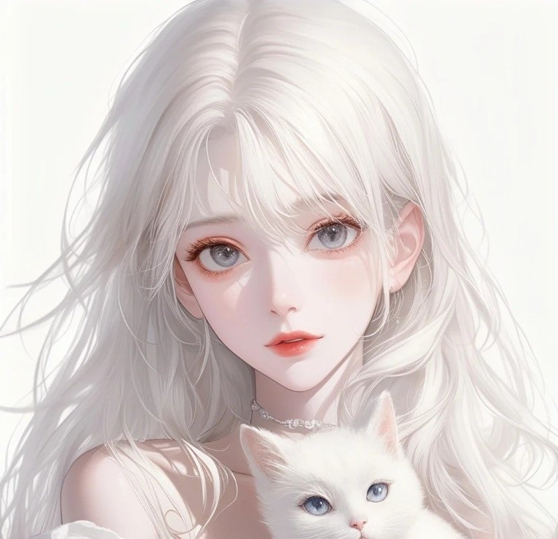 ảnh anime girl tóc trắng 20