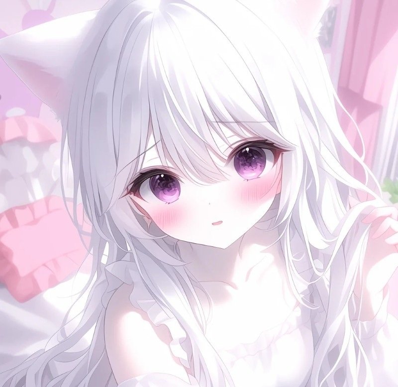 ảnh anime girl tóc trắng 21