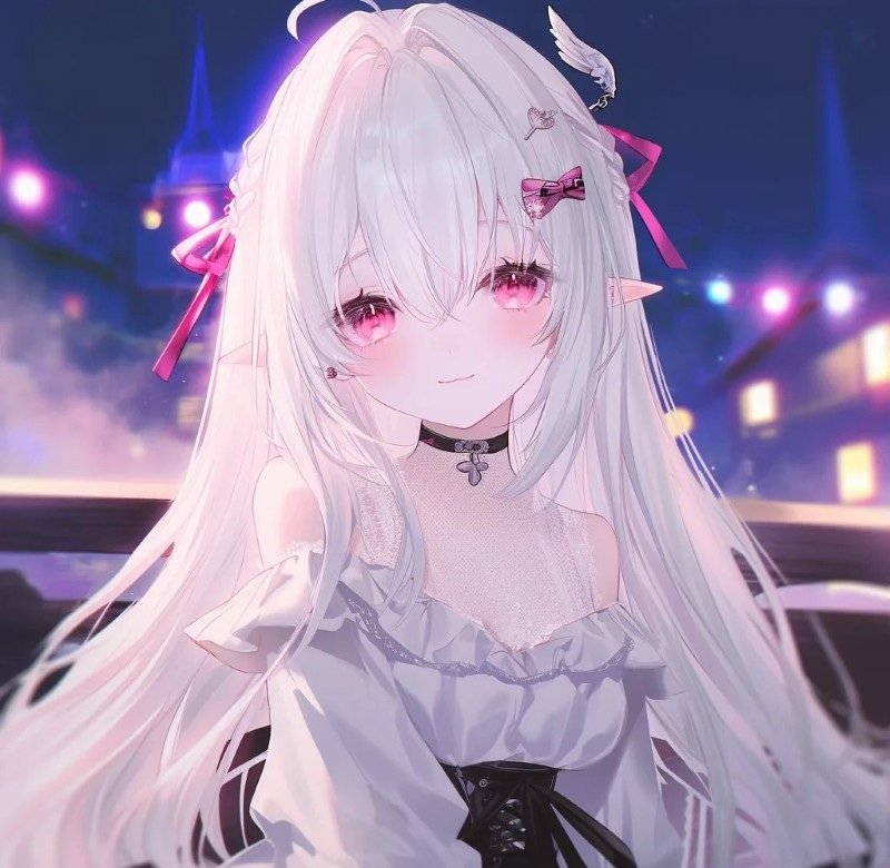 ảnh anime girl tóc trắng 22