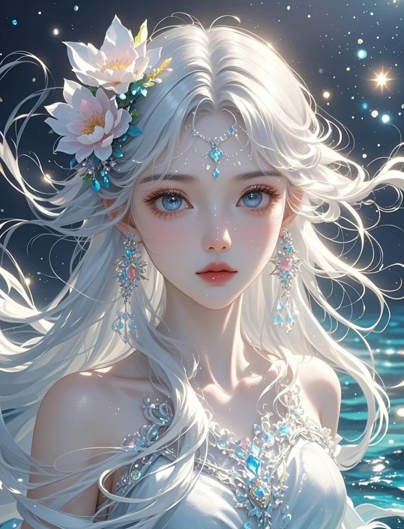 ảnh anime girl tóc trắng 29