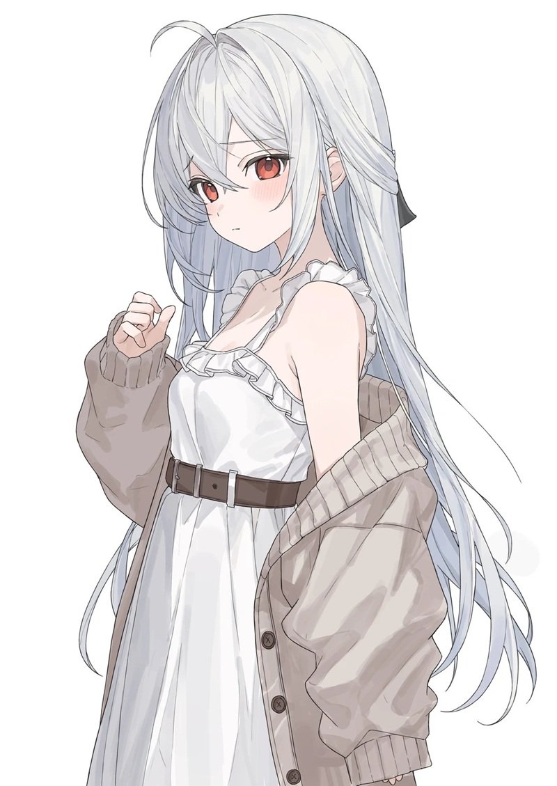 ảnh anime girl tóc trắng 31