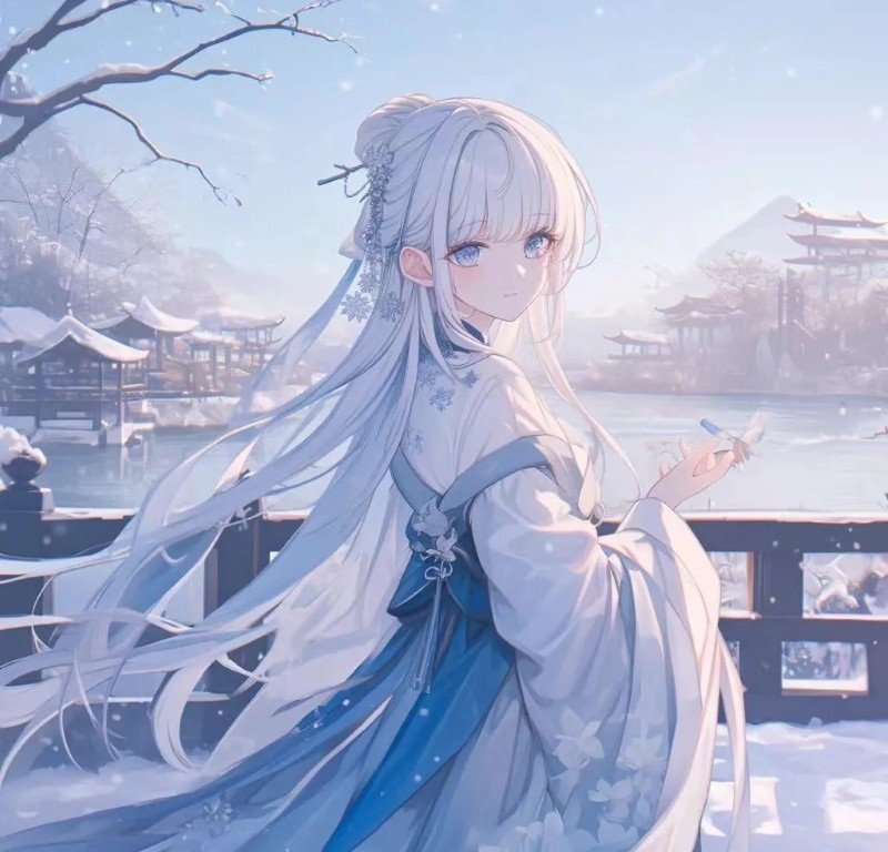 ảnh anime girl tóc trắng 33