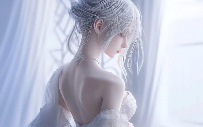 ảnh anime girl tóc trắng 7